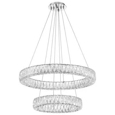 Crystorama Kinsley 28'' Polished Chrome Chandelier In Gray