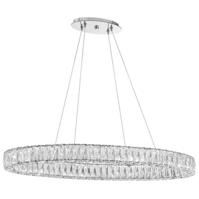 Crystorama Kinsley 39'' Polished Chrome Chandelier In Gray