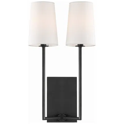 Crystorama Lena 18" High Black Forged 2-light Wall Sconce