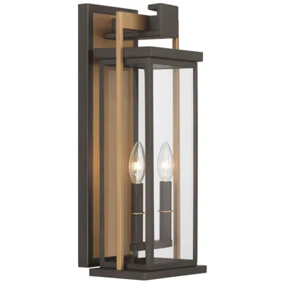 Crystorama Lendel 8'' Twilight Bronze + Textured Gold Outdoor Sconce In Black
