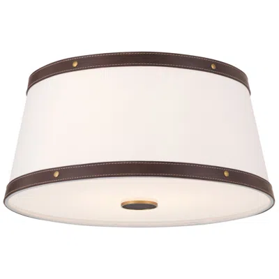 Crystorama Libby Langdon Callahan 17'' Luxe Gold Flush Mount In White