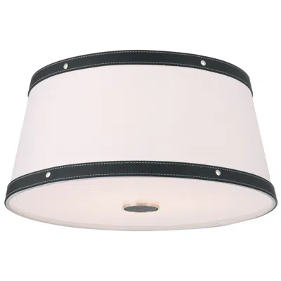 Crystorama Libby Langdon Callahan 17'' Polished Nickel Flush Mount In White