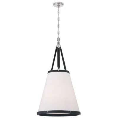 Crystorama Libby Langdon Callahan 18'' Polished Nickel Pendant In White