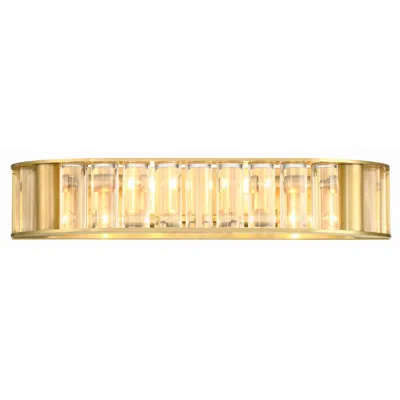 Crystorama Libby Langdon For  Farris 4 Light Aged Brass Bathroom Vanity In Gold