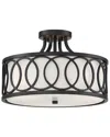 Crystorama Graham 3-light Matte Black Ceiling Mount In Black