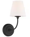 Crystorama Libby Langdon For  Sylvan 1-light Black Forged Wall Mount In Black