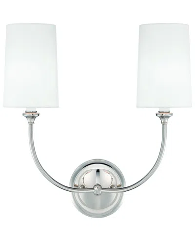 CRYSTORAMA CRYSTORAMA LIBBY LANGDON FOR CRYSTORAMA SYLVAN 2-LIGHT POLISHED NICKEL SCONCE