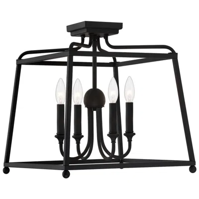 Crystorama Libby Langdon For  Sylvan 4 Light Black Forged Ceiling Mount