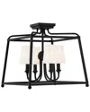 Crystorama Sylvan 4-light Black Forged Ceiling Mount In Black