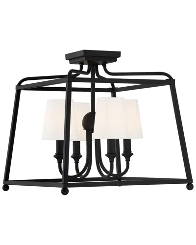 CRYSTORAMA CRYSTORAMA LIBBY LANGDON FOR CRYSTORAMA SYLVAN 4-LIGHT BLACK FORGED CEILING MOUNT