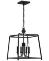 Crystorama Sylvan 4-light Black Forged Chandelier In Black