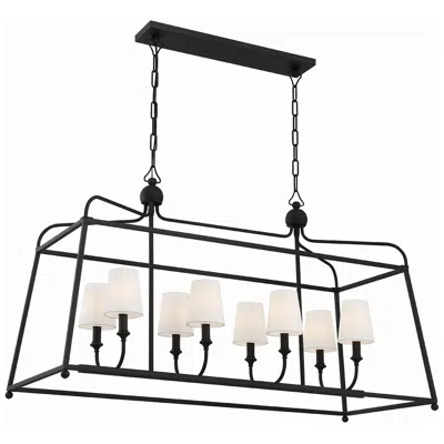 Crystorama Libby Langdon For  Sylvan 8 Light Black Forged Chandelier