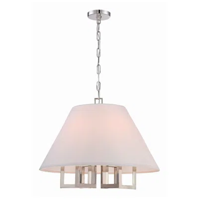 Crystorama Libby Langdon For  Westwood 6 Light Polished Nickel Chandelier In Silver