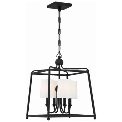 Crystorama Libby Langdon Sylvan 16'' Black Forged Chandelier