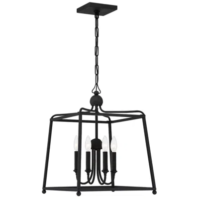Crystorama Libby Langdon Sylvan 4 Light Black Forged Mini Chandelier - No Shade