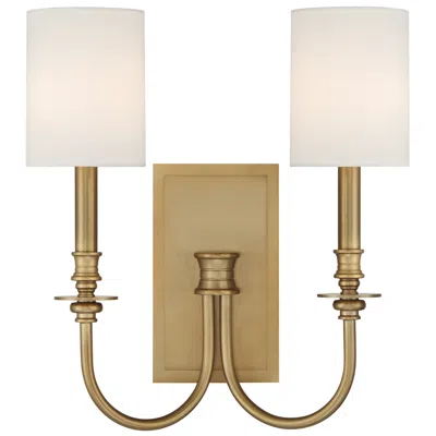 Crystorama Lloyd 16" High Aged Brass 2-light Wall Sconce In Multi