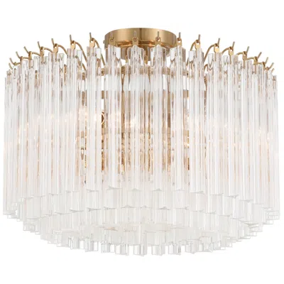Crystorama Lofton 18'' Aged Brass Semi Flush Mount In Multi
