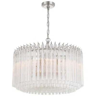 Crystorama Lofton 24'' Polished Nickel Chandelier In Multi