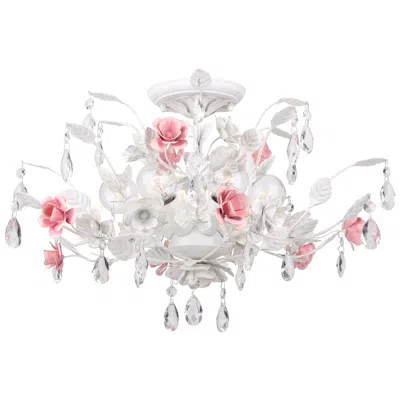Crystorama Lola 20" Wide Antique White Ceiling Light