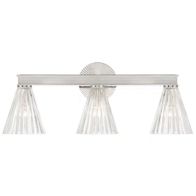 Crystorama Lotus 23.5'' Polished Nickel Bathroom Vanity In Gray