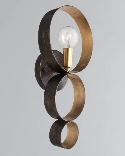 Crystorama Luna 1-light Sphere Sconce In Brown/gold
