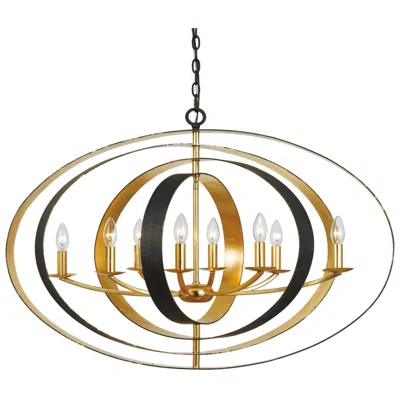 Crystorama Luna 36" Wide Bronze And Gold Oval Chandelier