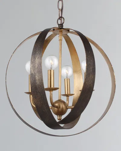 Crystorama 4-light Luna Mini Chandelier In Bronze/gold