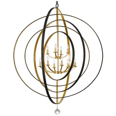 Crystorama Luna 60" Wide Bronze-gold 12-light Modern Large Chandelier