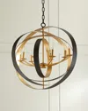 Crystorama Luna 8-light Bronze Oval Chandelier In Metallic