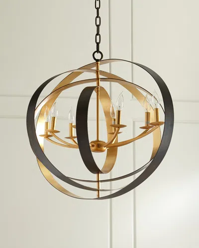 Crystorama Luna 8-light Bronze Oval Chandelier In Metallic