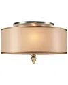 Crystorama Luxo 3-light Drum Shade Brass Flush Mount