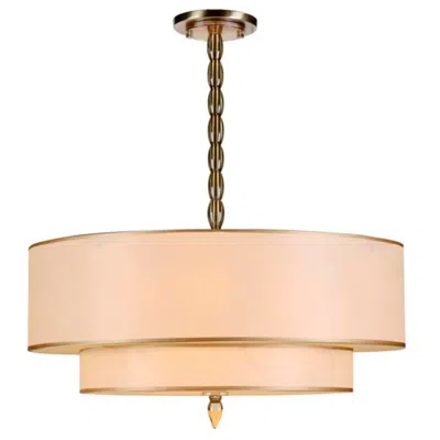 Crystorama Luxo Collection Brass 26" Wide Pendant Light In Gold