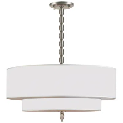 Crystorama Luxo Satin Nickel 26" Wide Chandelier In White