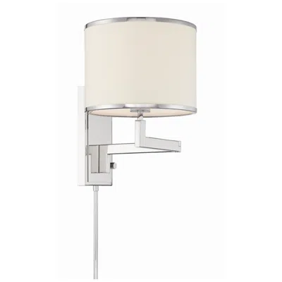 Crystorama Madision Nickel Plug-in/hardwire Swing Arm Wall Lamp In Silver