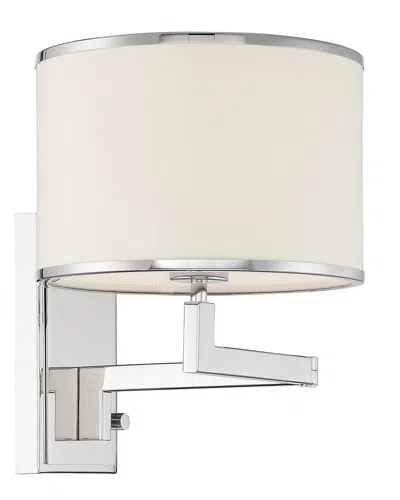 Crystorama Madison 1 Light Polished Nickel Task Light In White