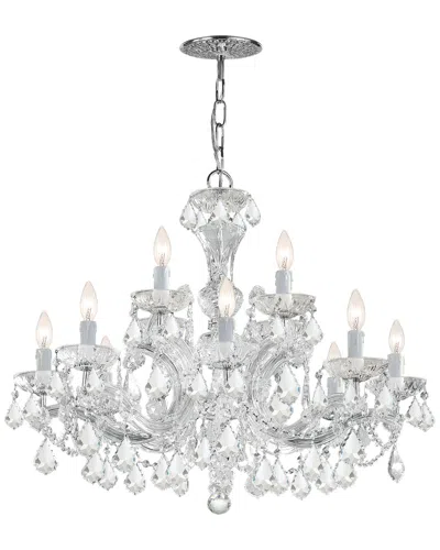 Crystorama Maria Theresa 12-light Swarovski Spectra Crystal Chandelier In Silver