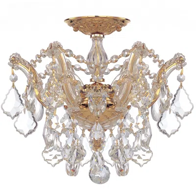 Crystorama Maria Theresa 13 1/2" Wide Gold Ceiling Light In Brown