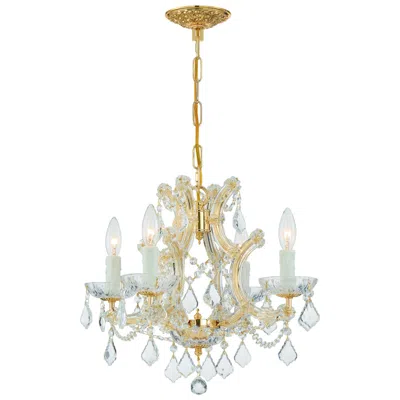 Crystorama Maria Theresa 16.5'' Hand Cut Crystal Gold Chandelier