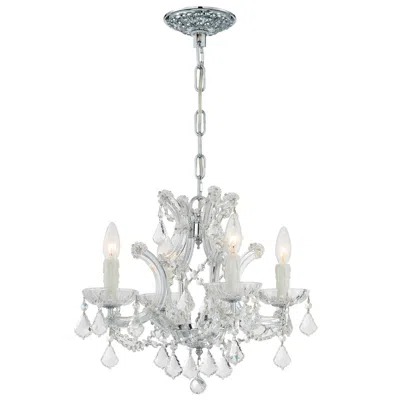 Crystorama Maria Theresa 16.5'' Hand Cut Crystal Polished Chrome Chandelier In White