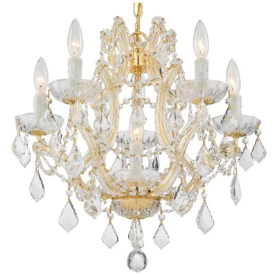 Crystorama Maria Theresa 20" Wide Gold 6-light Crystal Chandelier In Gray