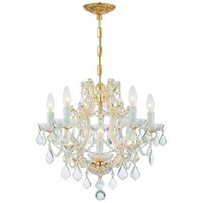 Crystorama Maria Theresa 20" Wide Gold And Crystal 6-light Chandelier