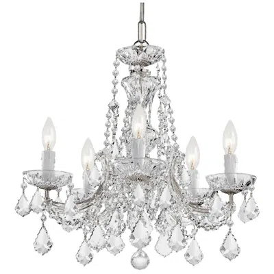 Crystorama Maria Theresa 20" Wide Polished Chrome 5-light Chandelier In Silver