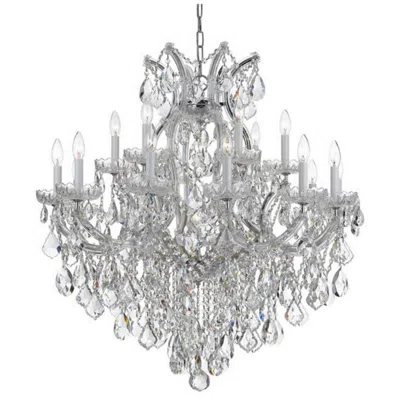 Crystorama Maria Theresa 35"w Chrome 19-light Crystal Chandelier In Multi