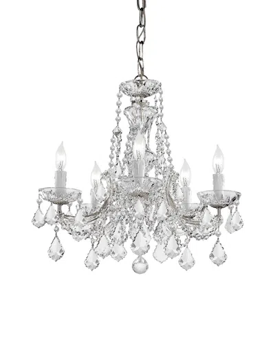 Crystorama Maria Theresa 5-light Polished Chrome Clear Crystal Mini Chandelier In Silver