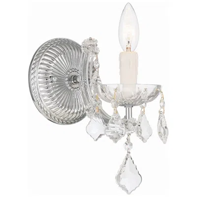 Crystorama Maria Theresa 9" High Polished Chrome Wall Sconce In Silver