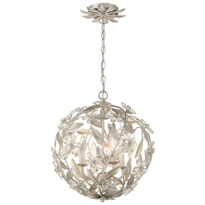Crystorama Marselle 16 1/2" Wide Antique Silver Globe 4-light Pendant In Neutral