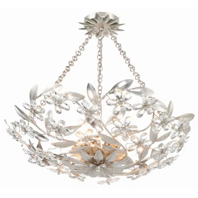 Crystorama Marselle 24" Wide Antique Silver Ceiling Light