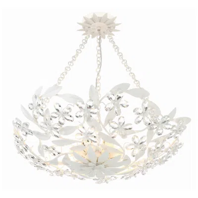 Crystorama Marselle 24" Wide Matte White Ceiling Light In Silver