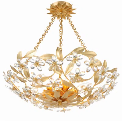 Crystorama Marselle 24"w Antique Gold 6-light Ceiling Light