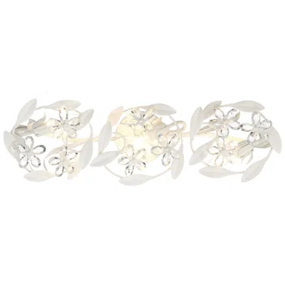 Crystorama Marselle 26" Wide Matte White 3-light Bath Light In Silver